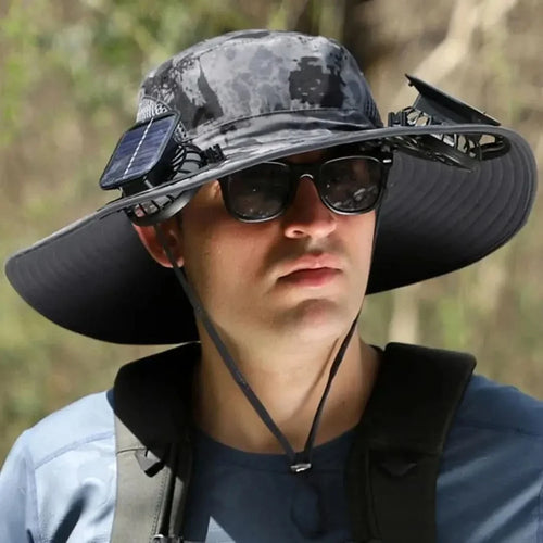 Solar Fan Fisherman's Hat - Solar Energy & USB Charging | Bowlift