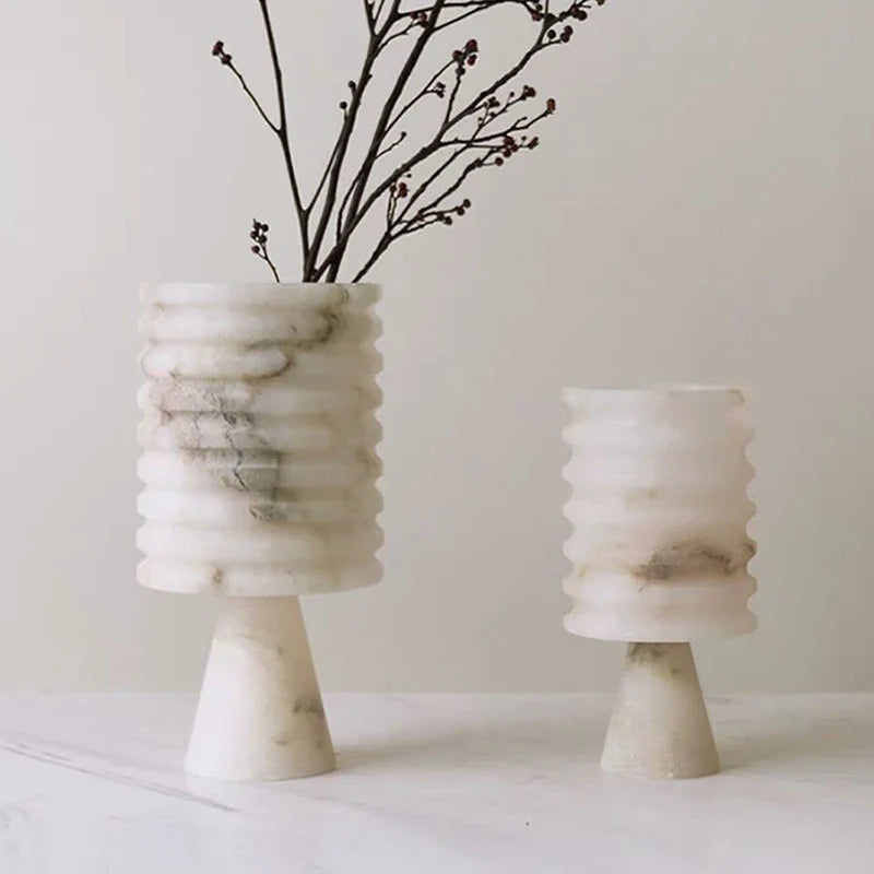 White Onyx Flower Vase Bowlift