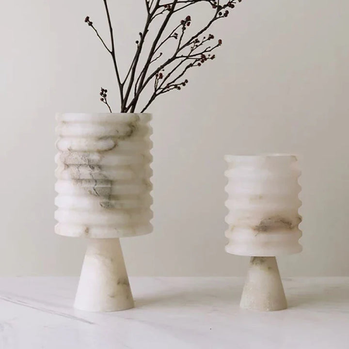 White Onyx Flower Vase Bowlift