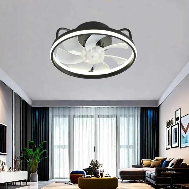 Modern LED Ceiling Fan Light with DC Motor - 6 Speed, Timer, Low Floor Attic Fan, Remote Control Decorative Light | Bowlift