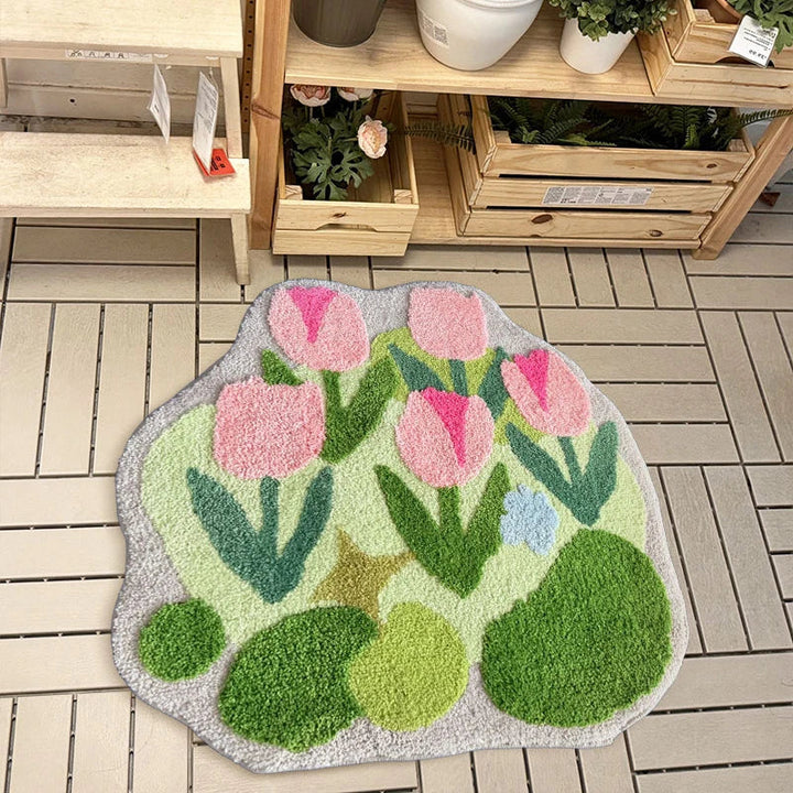 Colorful Tufted Tulip Rug | Bowlift