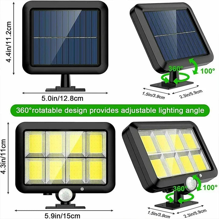 BowLift | Solivor Solar Light with Motion Sensor | Wireless & Weatherproof | 3 Modes | 100 COB LEDs