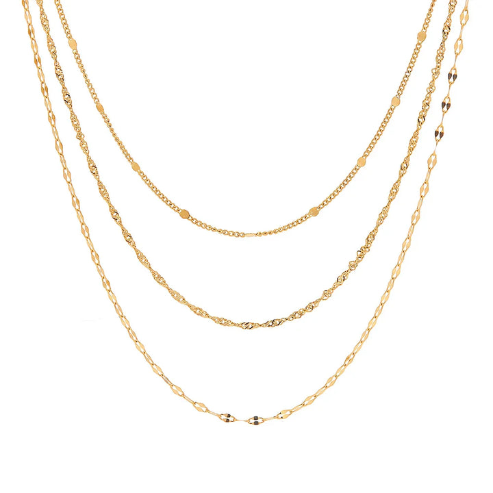 BowLift | 18k Dainty Classic Three Layer Necklace Stack