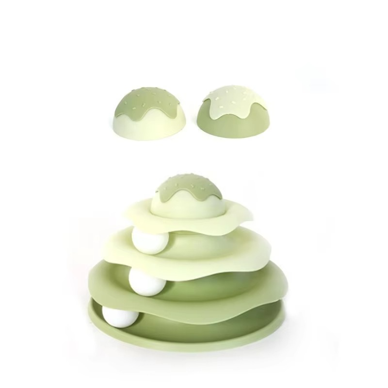 BowLift | Interactive Cat Tower Toy with Roller Balls, Multi-Level Puzzle Track for Kittens and Cats