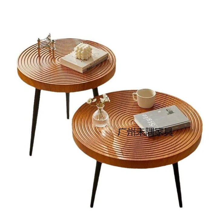 BowLift | Round Wooden Coffee Table Japanese Design Tea Table Living Room