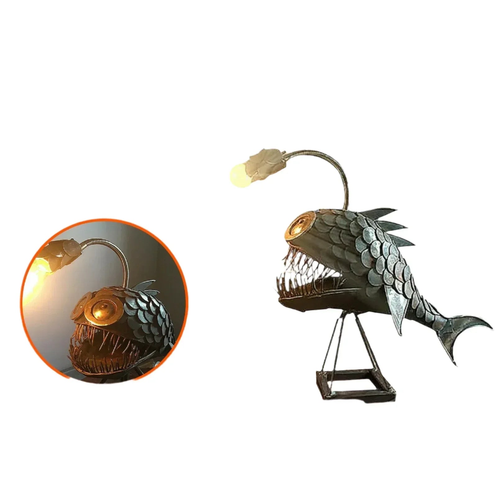 BowLift | Table lamp - RusticFish - Adjustable lighting - Handmade artistic charm