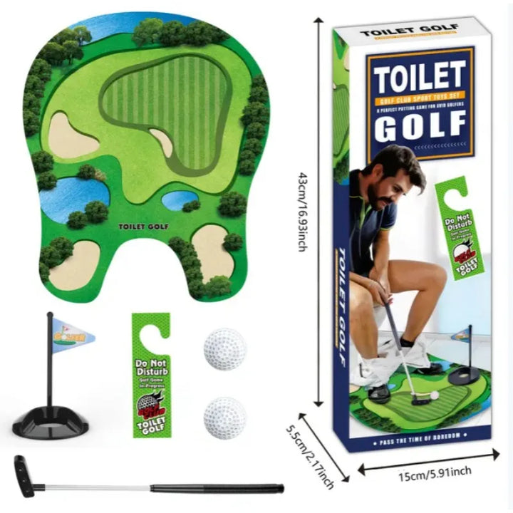BowLift | Toilet Golf Set | Funny Mini Golf Game for the Bathroom | Perfect Gift for Men | Golfinity