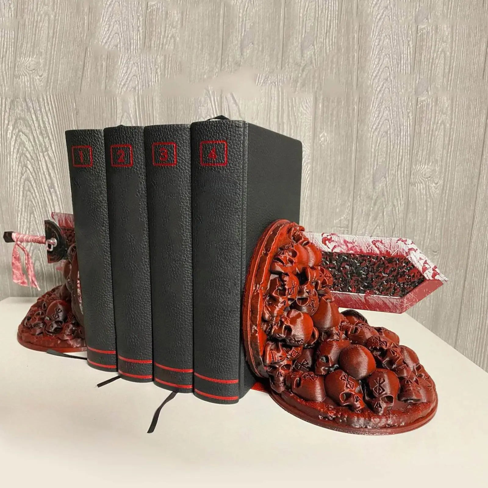 BowLift | Berserk Bookends Furious Bookends Dragon Hunter Resin Craft Study Art Decorative Ornament Home Desk Bookshelf T4z7