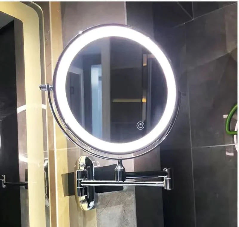 BowLift | Black LED Rechargeable Makeup Mirror – 3-Color Light