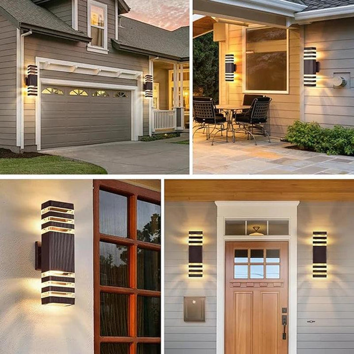 BowLift | LumiBloc LED outdoor wall light | Up & Down effect | E27 socket | IP65 waterproof | Modern design for garden & balcony