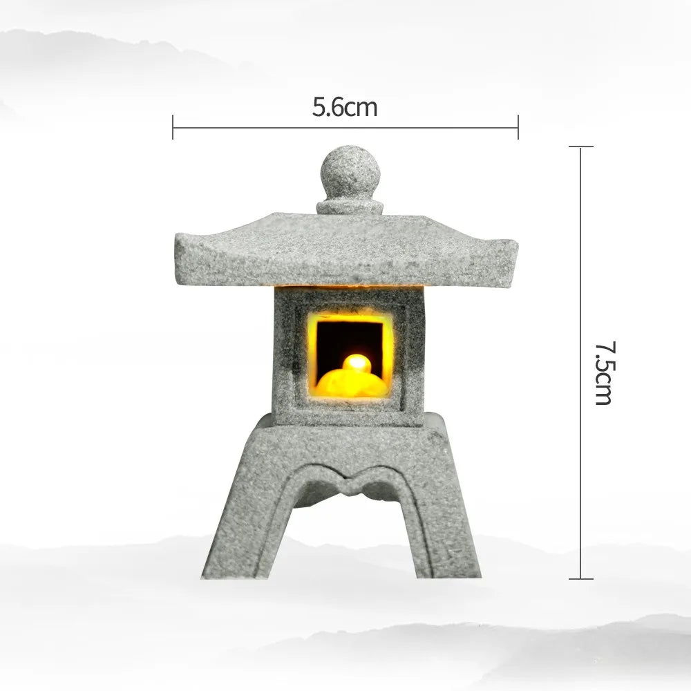 BowLift | SereniStone Mini-Pagoda | Sandstone Decor | For Garden & Bonsai | Zen Flair