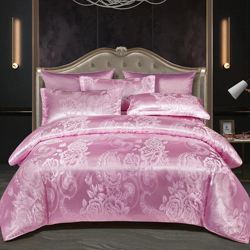 BowLift | Satin Rayon Jacquard Duvet Cover Set 264x229cm – Luxury Summer Bedding for Comfortable Sleep & Home Décor