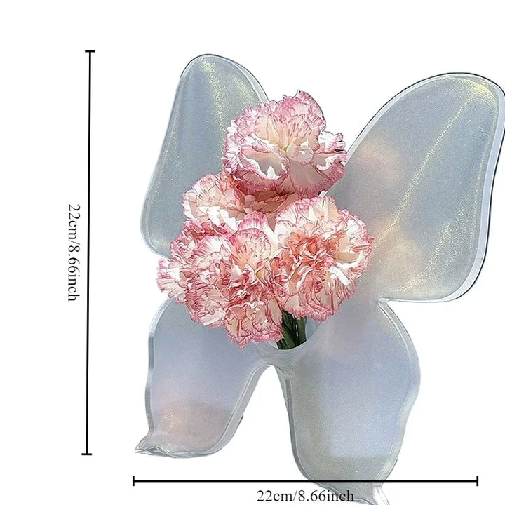 Artistic Butterfly Clear Flower Vase | Bowlift