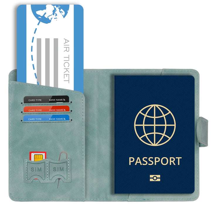 BowLift | SafePort Passport Holder | RFID Protection | Elegant Leather Look | Compact for Men & Women