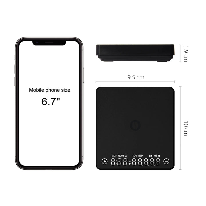 BowLift | SearchPean Tiny/Tiny2s Espresso Coffee Kitchen Scale, Mini Smart Timer, USB, 2 kg/0.1 g/oz/ml, free shipping, gift for man and woman