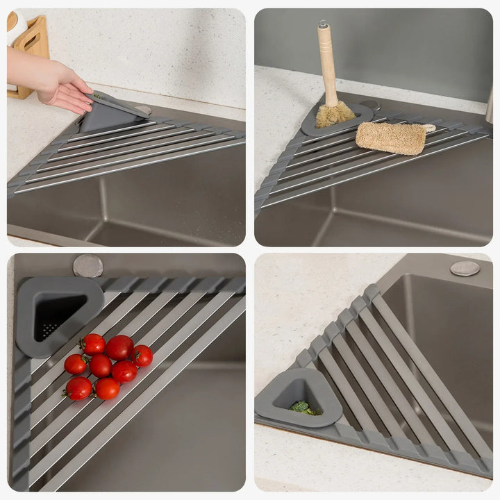 BowLift | Sink Mounted Triangle Drainage Rack Kitchen Storage Shelf