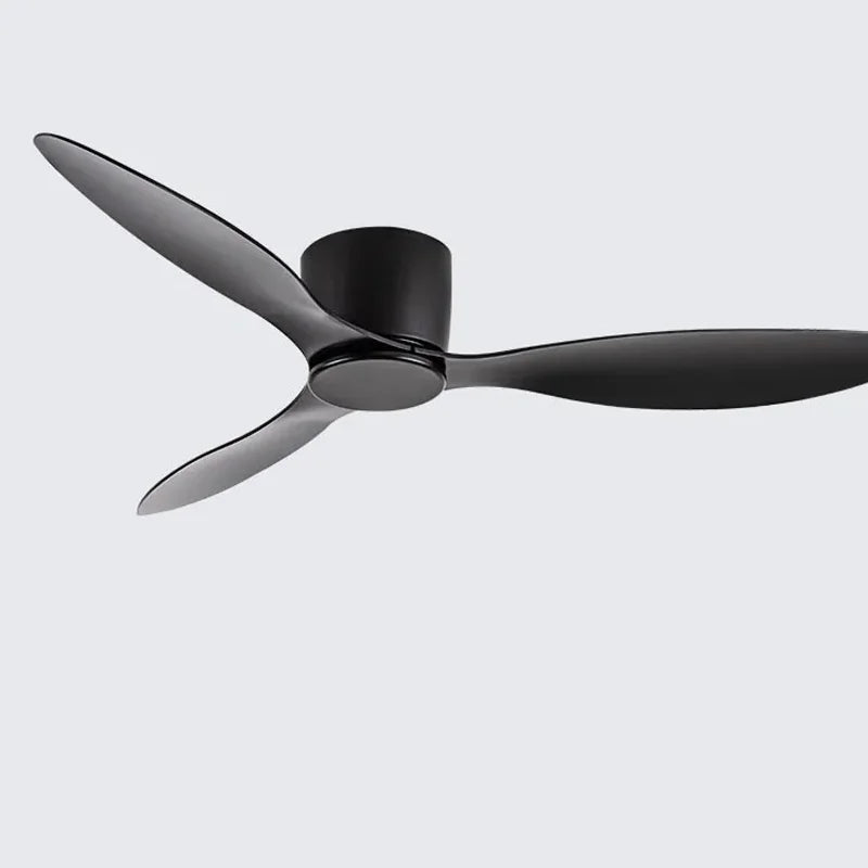 42-52 Inch Ceiling Fans with DC Motor — Remote Control Low Floor Cooling Fans, No Light, White Wood & Black Options | Bowlift