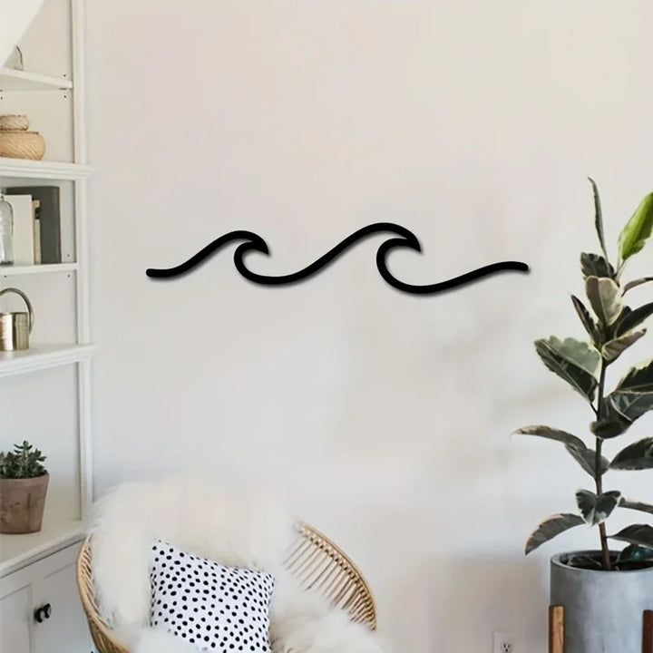 Minimalist Metal Ocean Wave Art 3d Wall Decoration For Living Room Bedroom Modern Home Interior Styling | Bowlift
