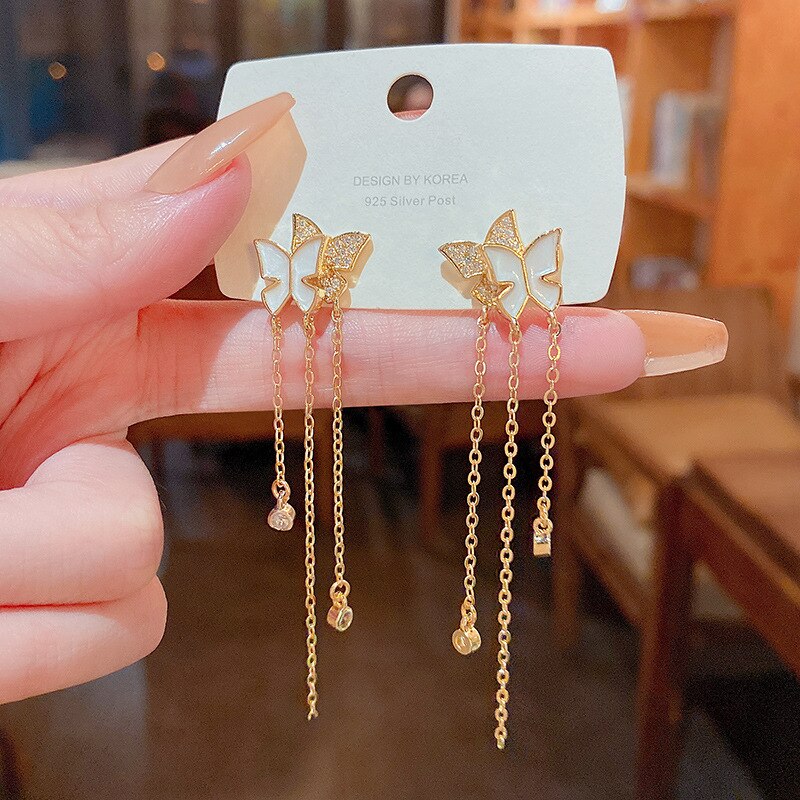 BowLift | Elegant Flower Long Chain Earrings