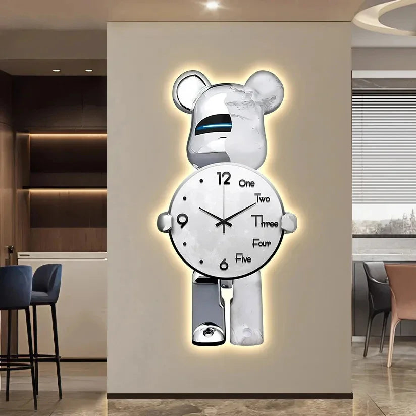 Glowing Star Bear LED Wall Clock | Bowlift