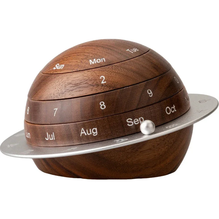 Cosmic Cycle Minimalist Rotating Wooden Calendar | Bowlift