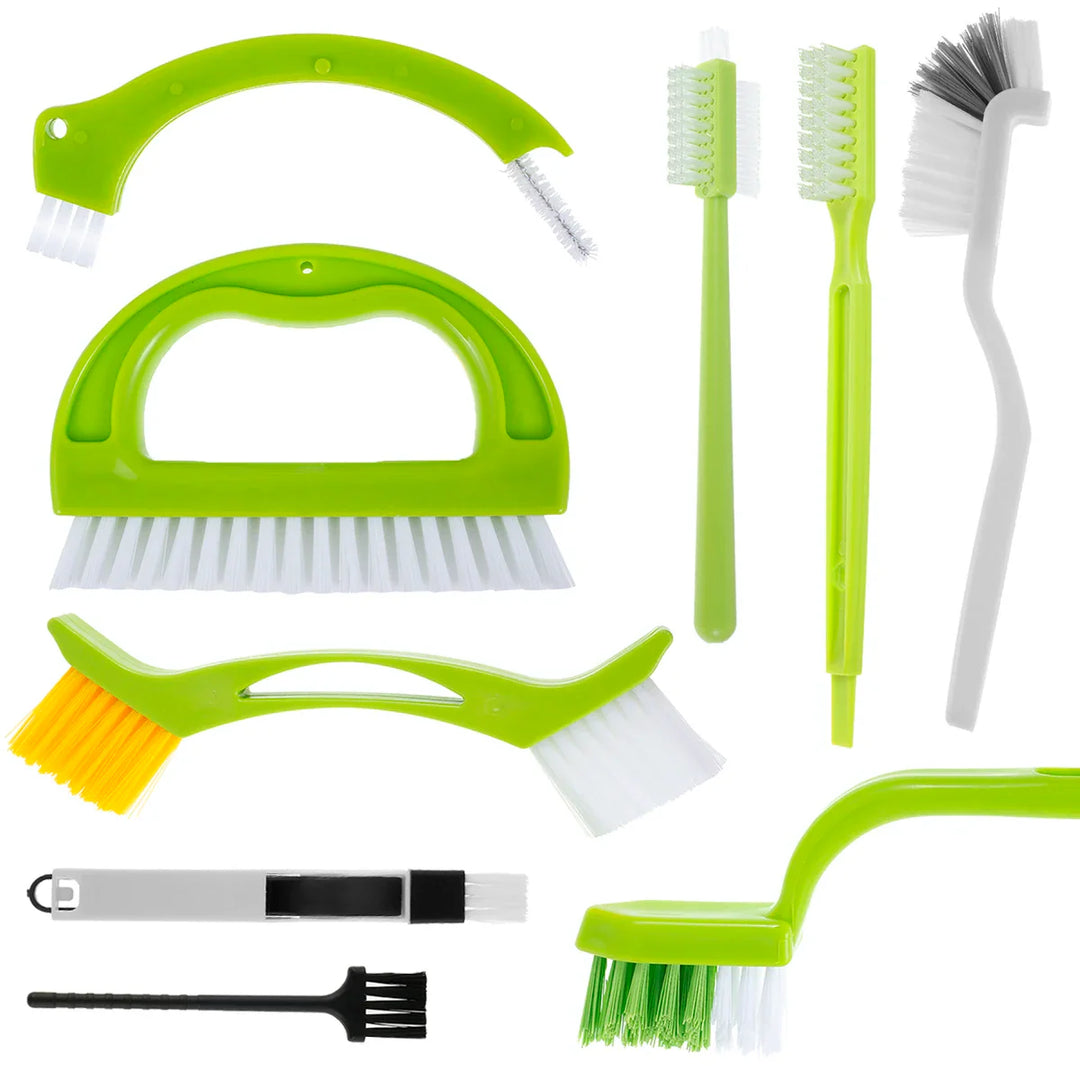 BowLift | Fugenix Cleaning Brush Set | 9-Pack Grout & Groove Brushes | Ergonomic & Reusable | For Bathroom, Kitchen & Windows