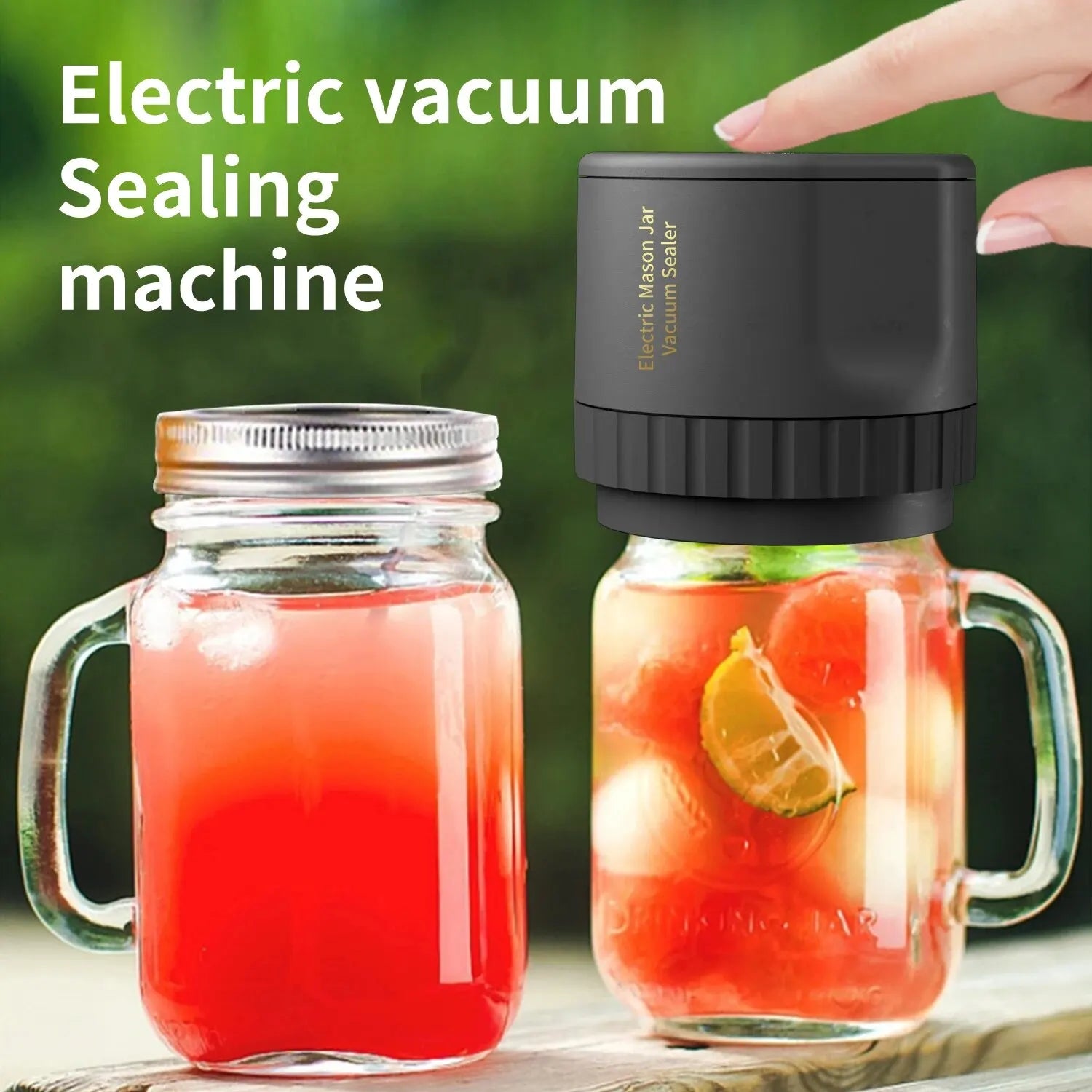 BowLift | Electric Mason Jar Vacuum Sealing Set - Cordless Sealer for Wide Mouth and Regular Mason Jars - Ideal for Food Storage