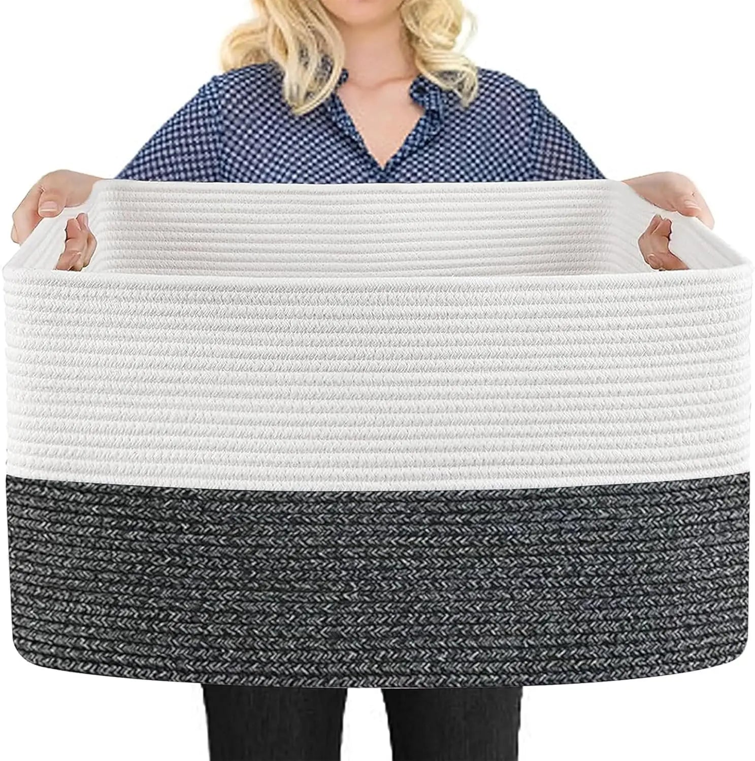 BowLift | Extra Large Woven Cotton Rope Toy & Blanket Storage Basket – Marlow