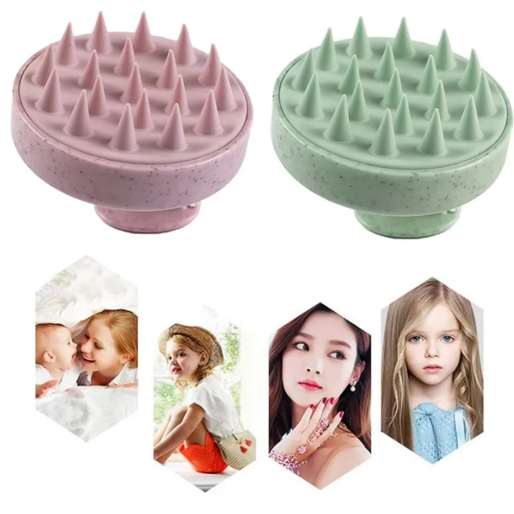 BowLift | Wheat Straw Silicone Scalp Massage Shampoo Brush with Soft Silicone Bristles