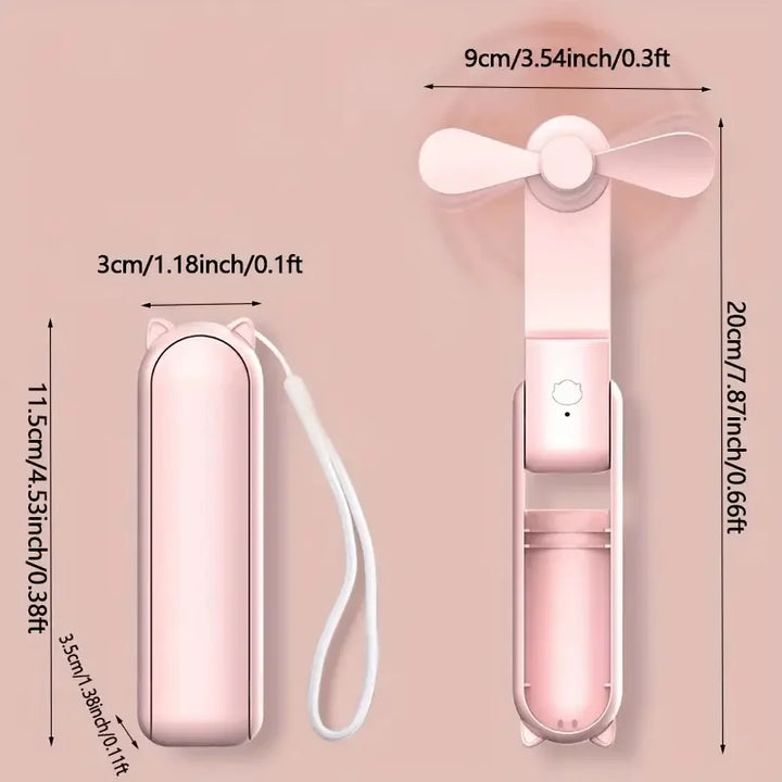Foldable Mini-Hand Fan with Powerbank and Wristband – FrisMee 2-in-1 | Bowlift