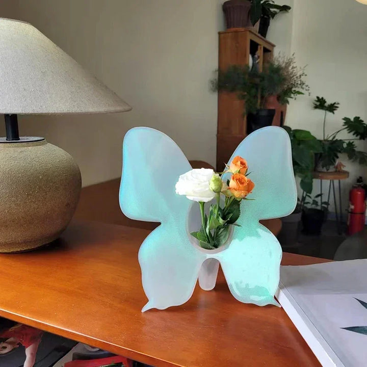 Artistic Butterfly Clear Flower Vase | Bowlift