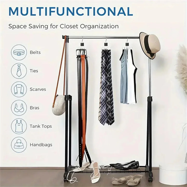 BowLift | ClutterFree Hook Organizer | Rotatable & Space-Saving | 6-Hook Design