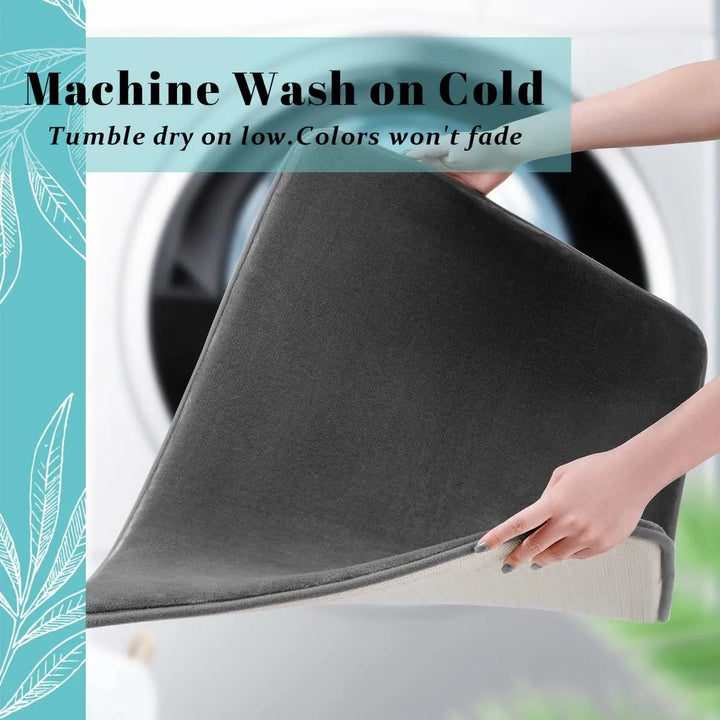 Ultra Absorbent Nordic Bath Mat Shower Room Floor Mat Super Anti-Slip Cushioned Soft Velvet Shower Mat For Washroom | Bowlift