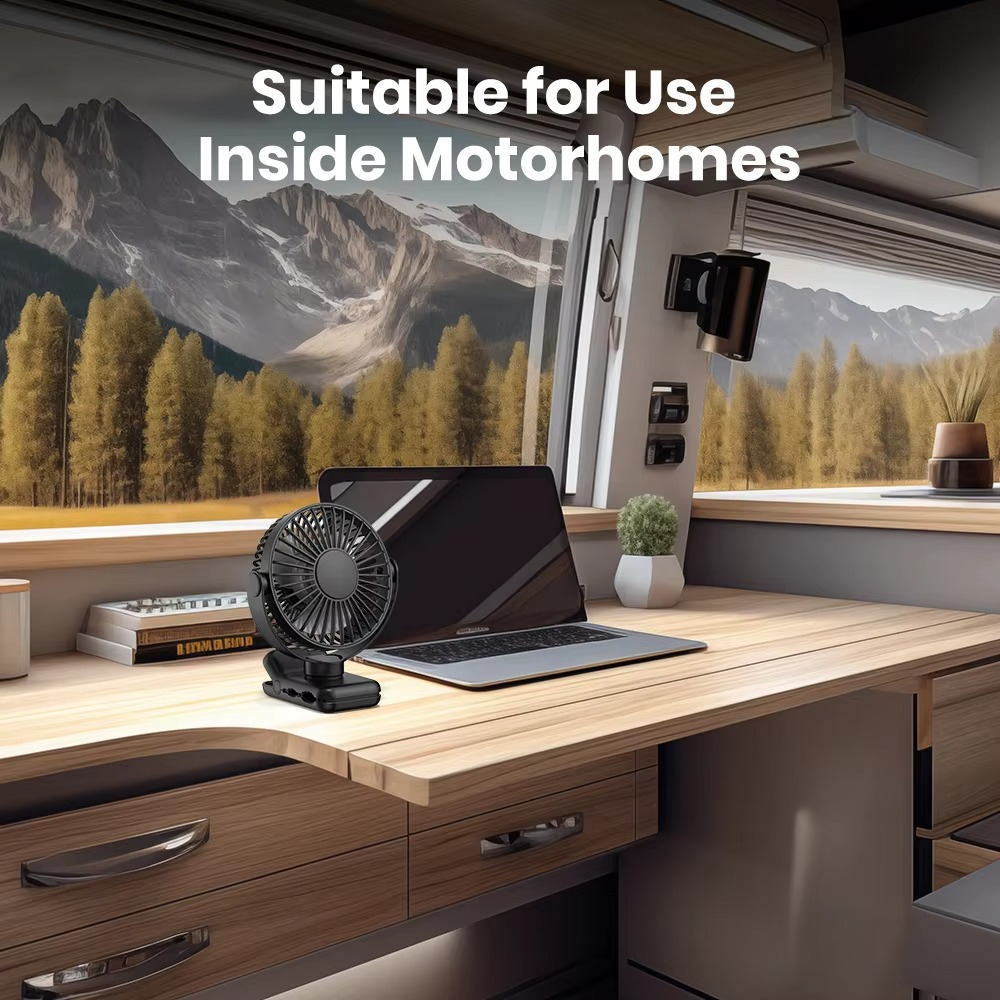 BowLift | USB Clip-On Desk Fan with Quiet Brushless Motor and Strong Clamp – Portable Mini Personal Cooling Fan