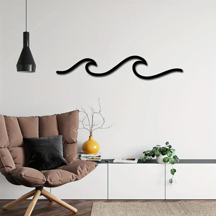 Minimalist Metal Ocean Wave Art 3d Wall Decoration For Living Room Bedroom Modern Home Interior Styling | Bowlift