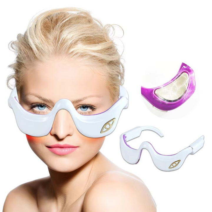 BowLift | Under Eye Red Light Therapy Massager Glasses Microcurrent Eye Device for Dark Circles and Puffiness