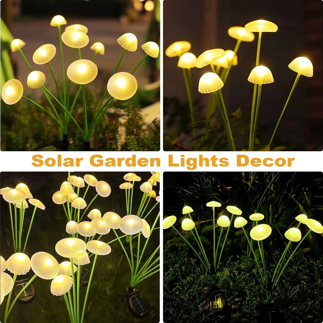 BowLift | MushGlow Solar Garden Lights | Jellyfish & Mushroom Design | Solar Powered & Weatherproof