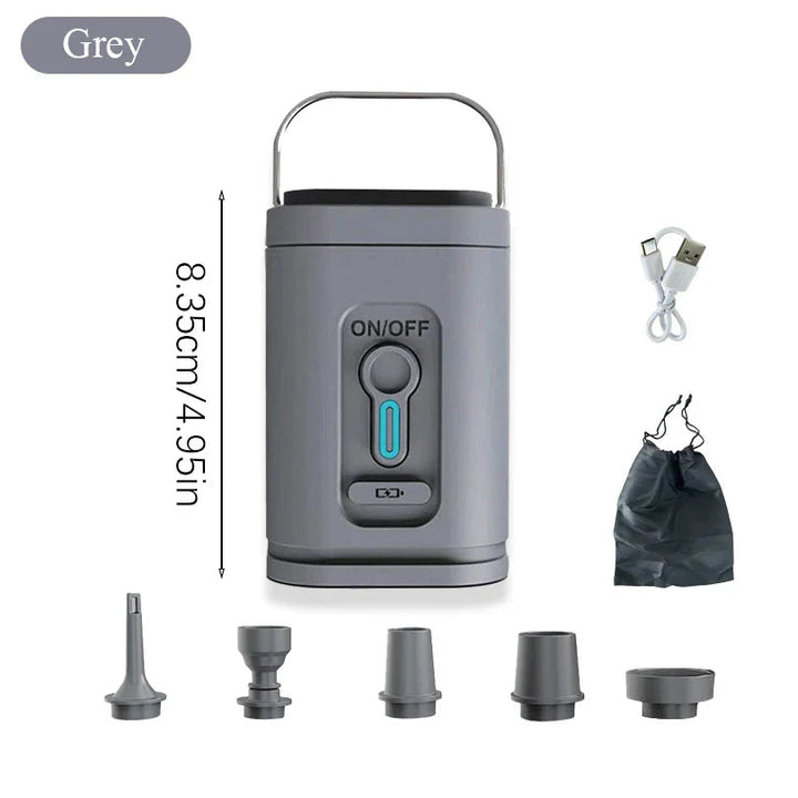 Mini air pump USB-C with 5 nozzles – 200 L/min | Bowlift