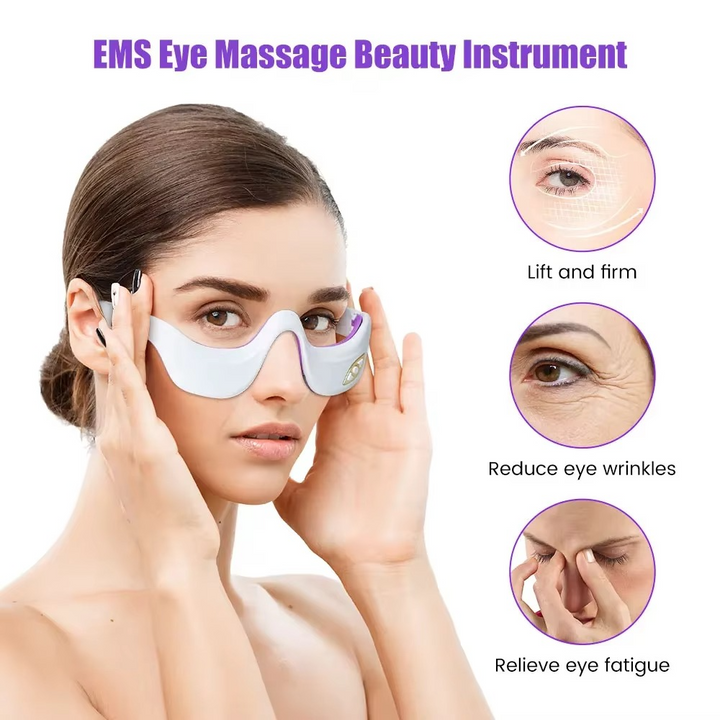 BowLift | Under Eye Red Light Therapy Massager Glasses Microcurrent Eye Device for Dark Circles and Puffiness