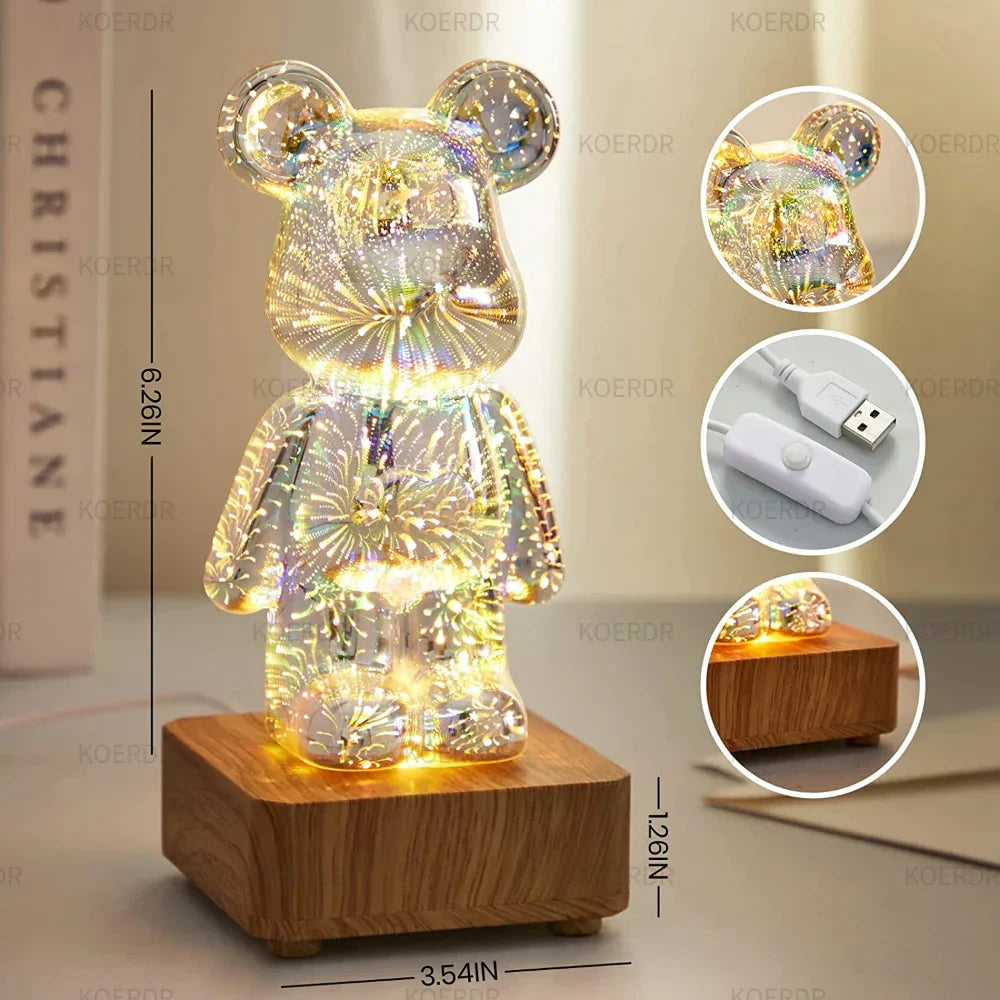 Magical 3D Fireworks Projection Mood Lamp - StarBear | Bowlift