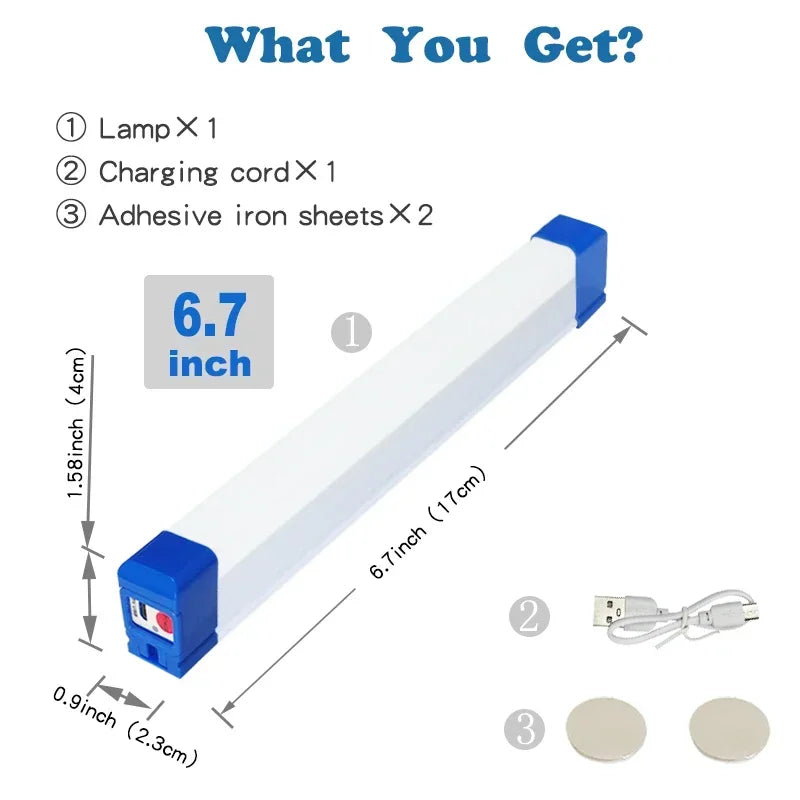 BowLift | MagnaBeam LED Tube | Rechargeable Camping Lamp with Magnet & Hook | 32/52 cm | Portable Emergency Light for Outdoor & Vehicle