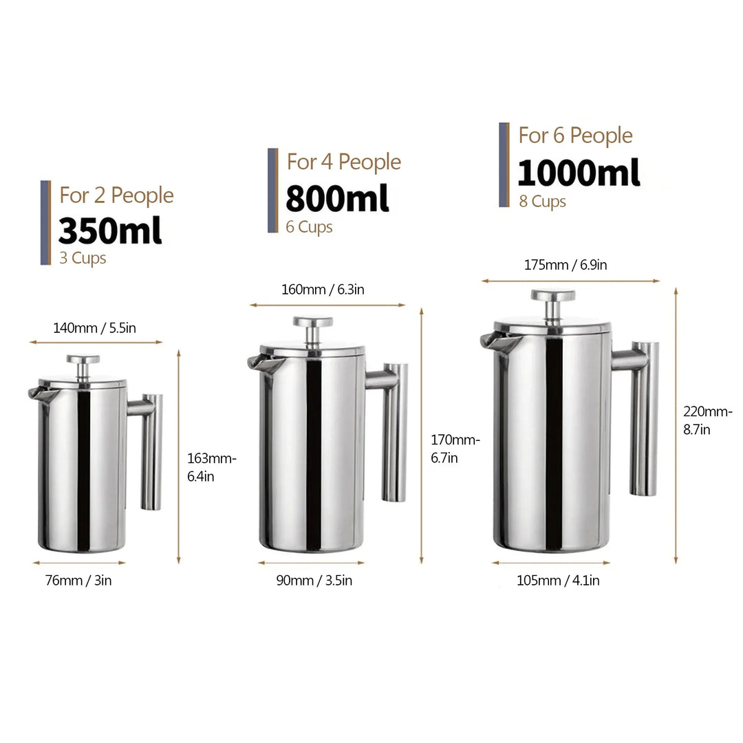 BowLift | Stainless Steel French Press Coffee Maker