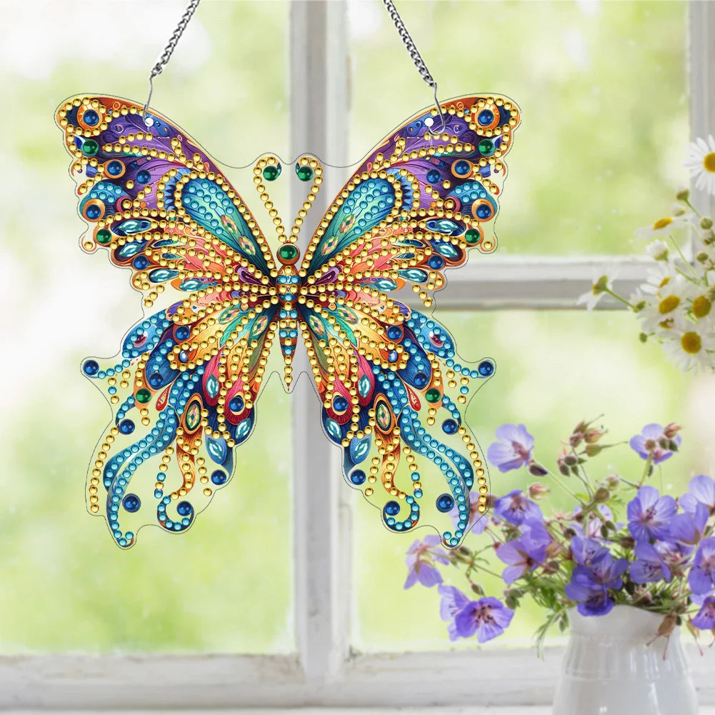 BowLift | Butterfly Pendant | 5D DIY Diamond Painting | Double-Sided Acrylic | Sparkling Window Decoration