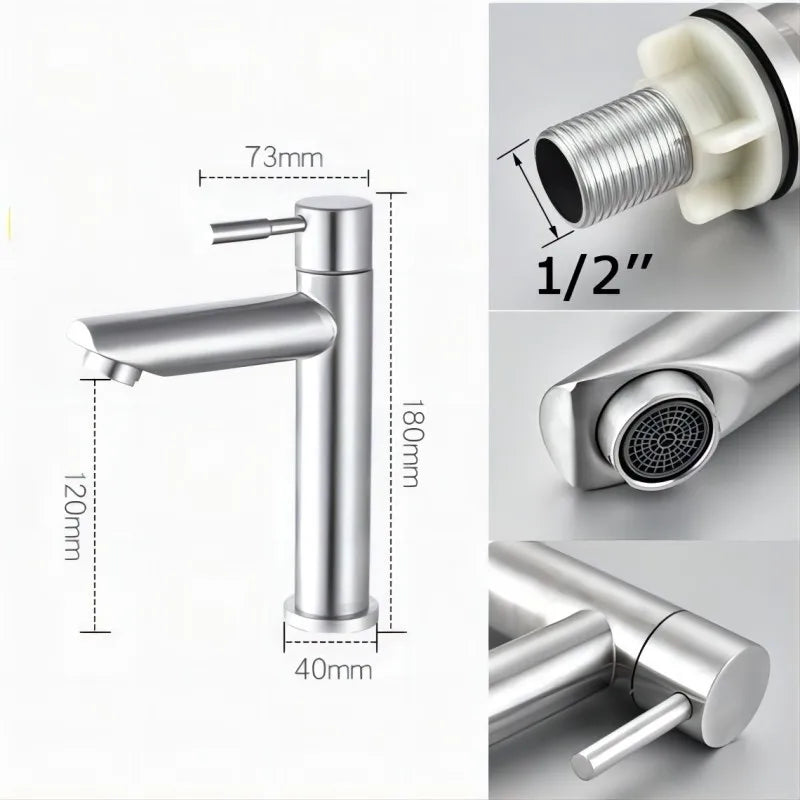 BowLift | Stylish Luxury Stainless Steel Basin Faucet for Bathrooms
