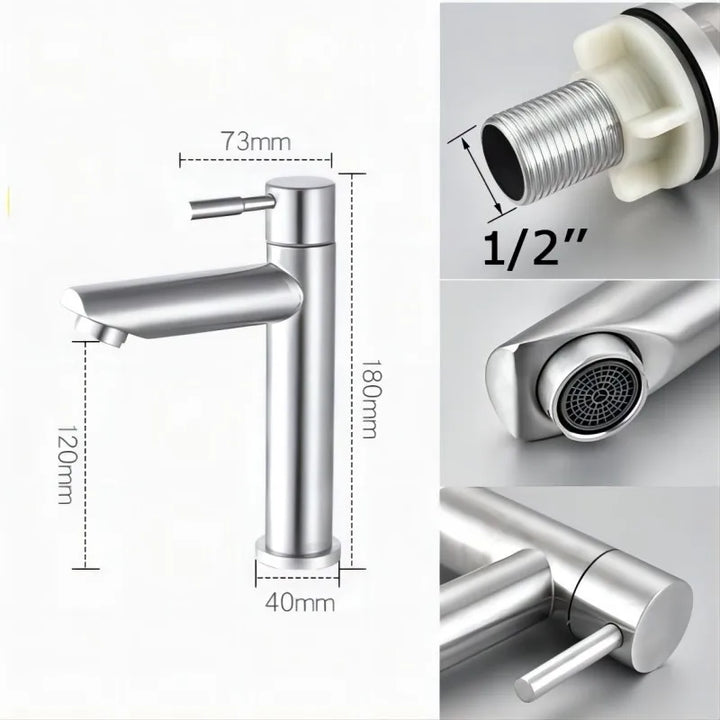 BowLift | Stylish Luxury Stainless Steel Basin Faucet for Bathrooms