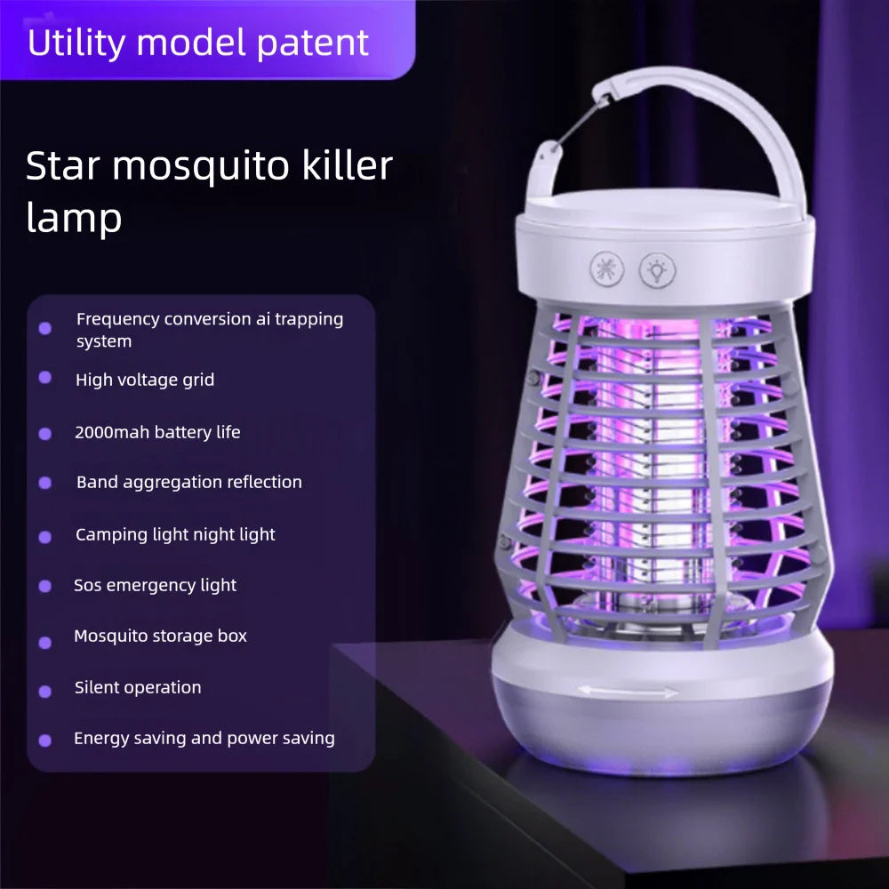 BowLift | Mosquito lamp Lumava Pro | 4-in-1 Camping light with insect killer & SOS function | Rechargeable with USB-C & 2000 mAh battery