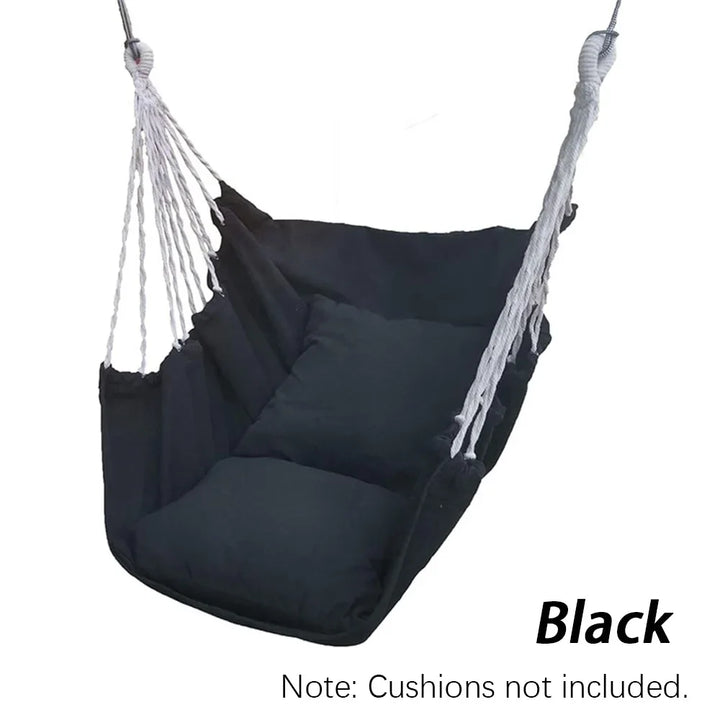 BowLift | HÄNGELUX Hanging Chair | 250 kg Load Capacity | For Balcony, Garden & Living Room | Soft Cotton Mix – White/Grey/Black