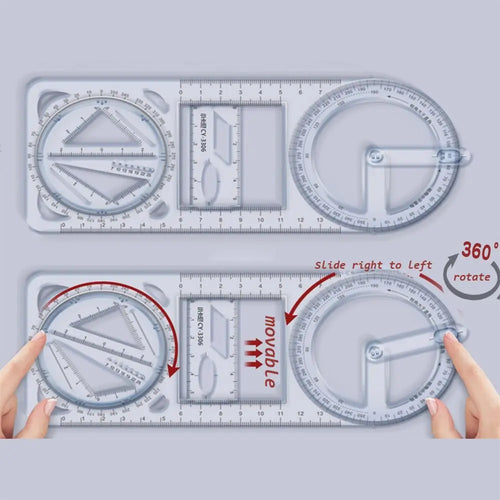 Math Genius Multi-Angle Drawing Precision Ruler | Bowlift