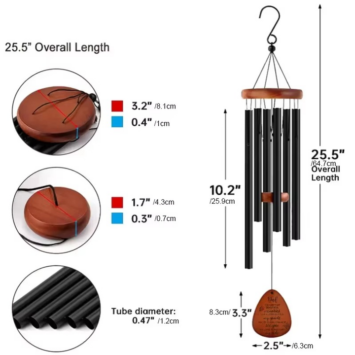 BowLift | Enchanting Aluminum & Wood Garden Wind Chimes