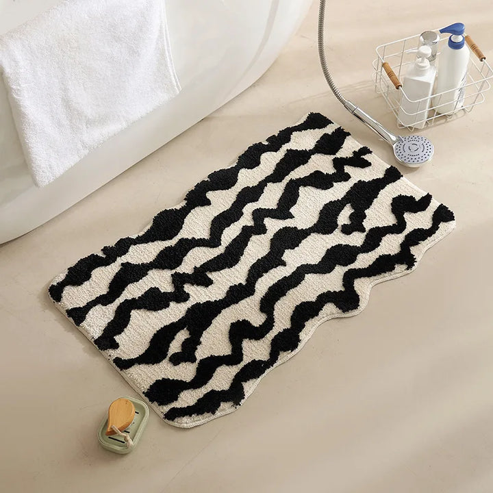 Abstract Grid Tufted Bath Mat | Bowlift